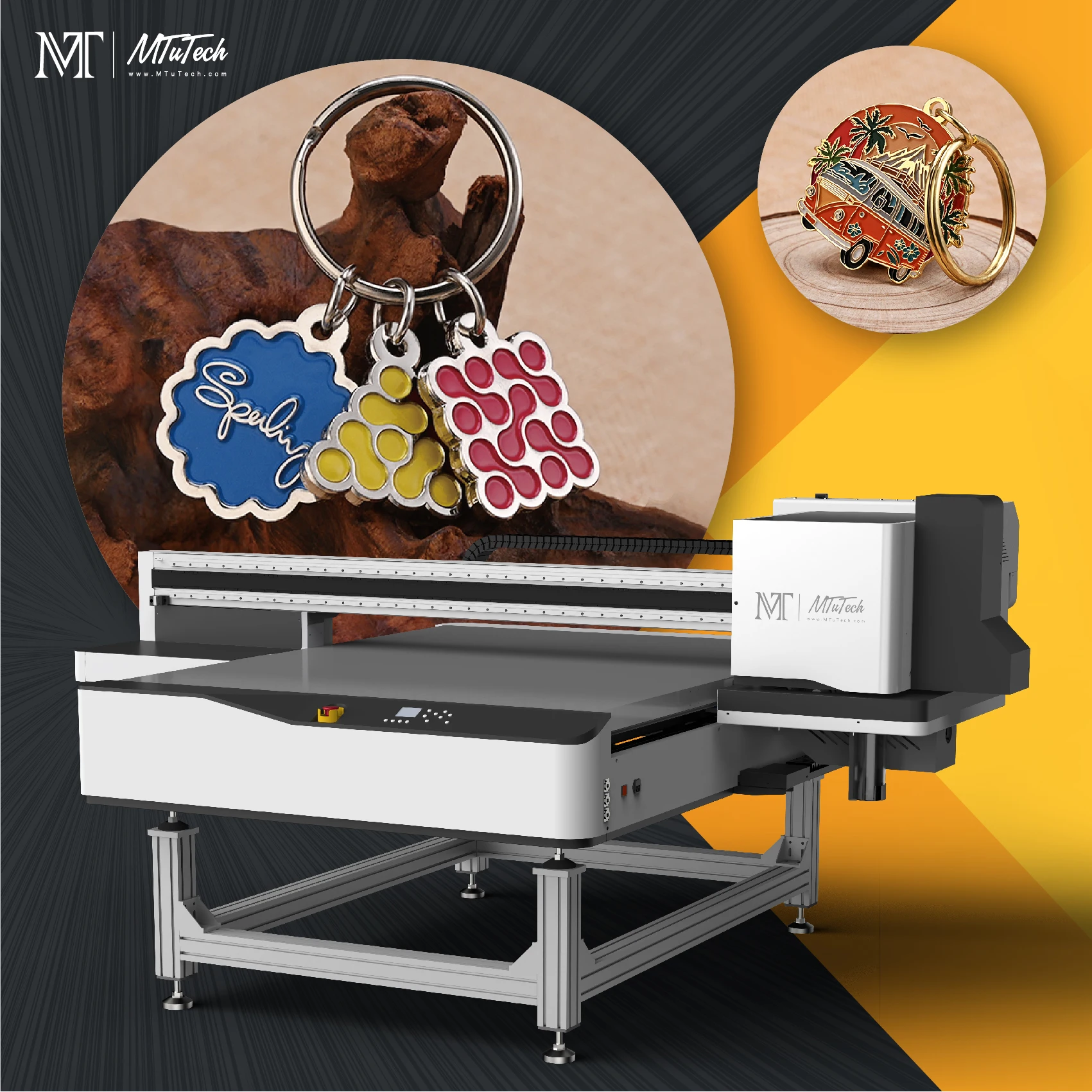 MTuTech 1315  UV Printer UV with Visual Positioning Uv Printer Machine for Coasters, U-disks, Acrylic Gifts & More.