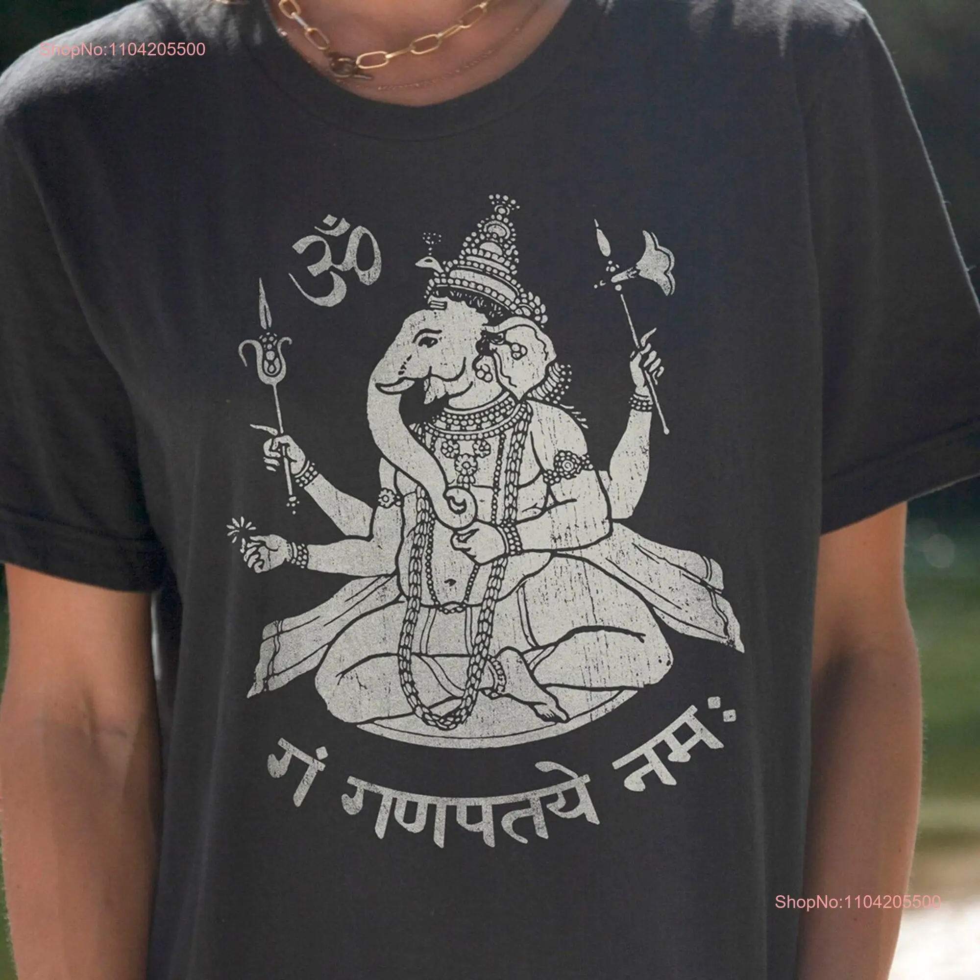 Ganesh T Shirt Lord Yoga Hindu God idols Indian Elephant Idol clothing Ganesha Mantra long or short sleeves