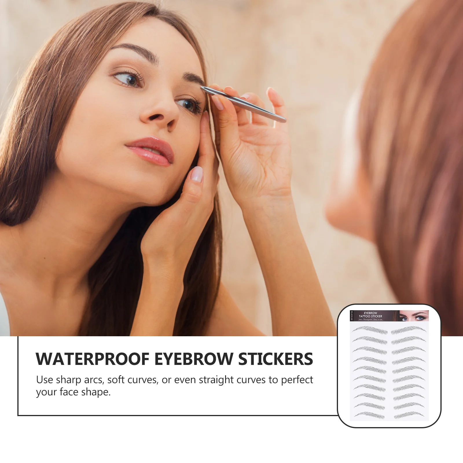 

Eyebrow Stickers 12 Sheets Hair-Like Eyebrows Waterproof Boost Suitable Light Sparse Brows Easy Apply