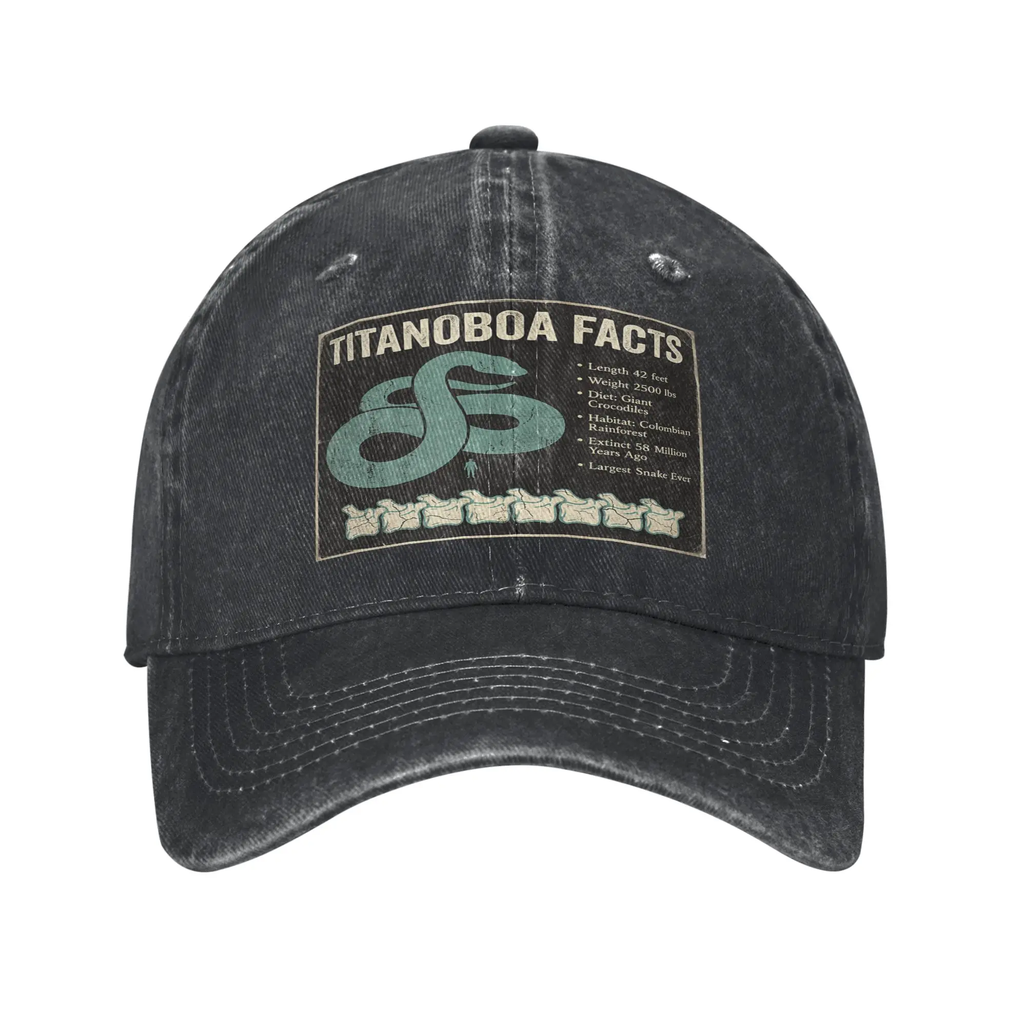 Titanoboa Facts Prehistoric Snake Fossil Science Cap  Fashion Baseball Cap Hats Visor Protection Snapback Cotton tops gorras