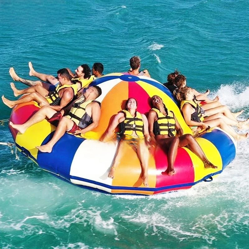 Rolling Multisize Inflatable   Motor Boat Spinning Water Motorboat Inflatable Disco Boat for Towing Water Sports Games