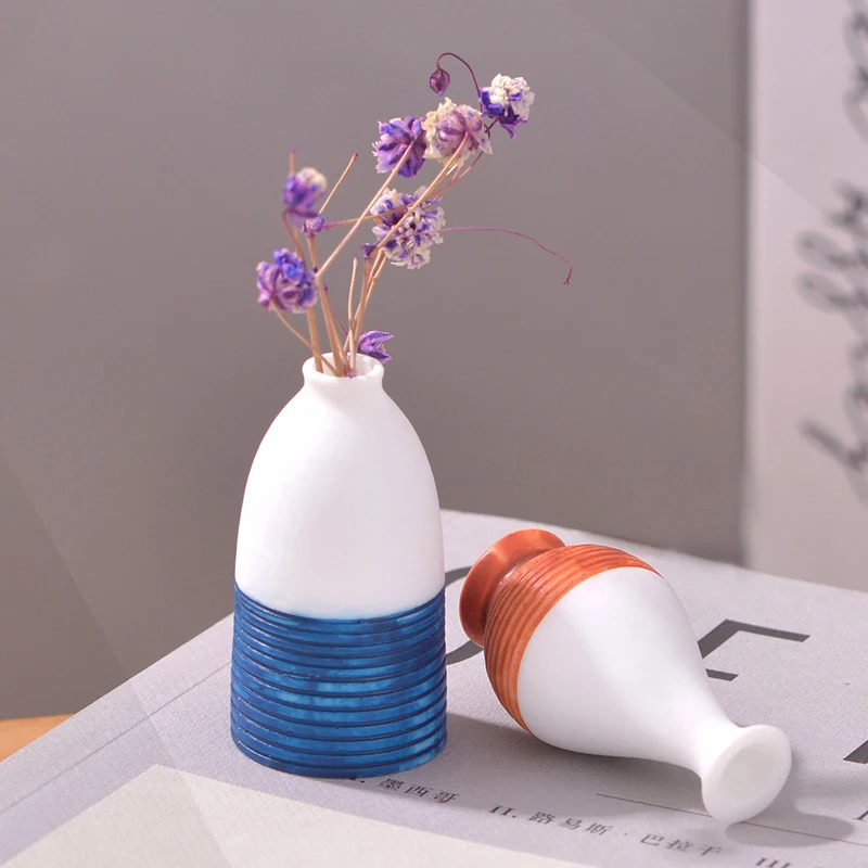 Dollhouse Miniature Flower Vase Flowerpot Simulation Vase Pot Home Model Decor Toy Doll House Accessories