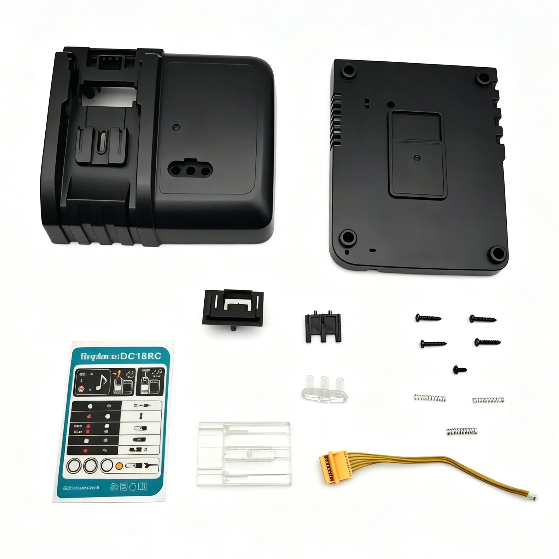 Shell Housings DC18RC Plastic Case Sticker Connector Springs Screw Box For Makita Lithium Battery Charger BL1830 BL1860B BL1430