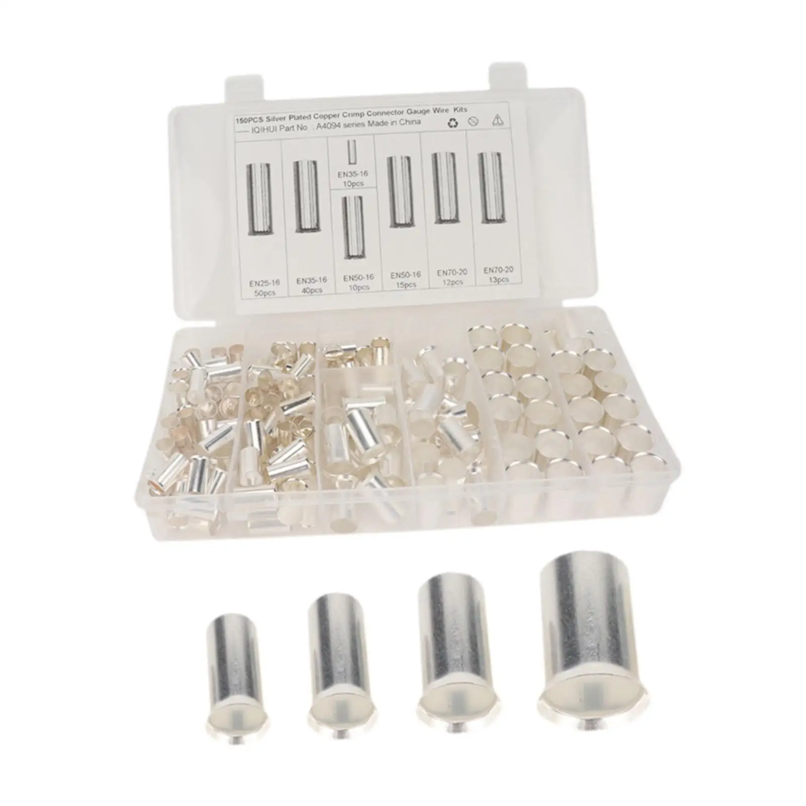 

150 шт. медный стыковой соединитель, ассортимент, Премиум неизолированный Электрический стыковой терминал