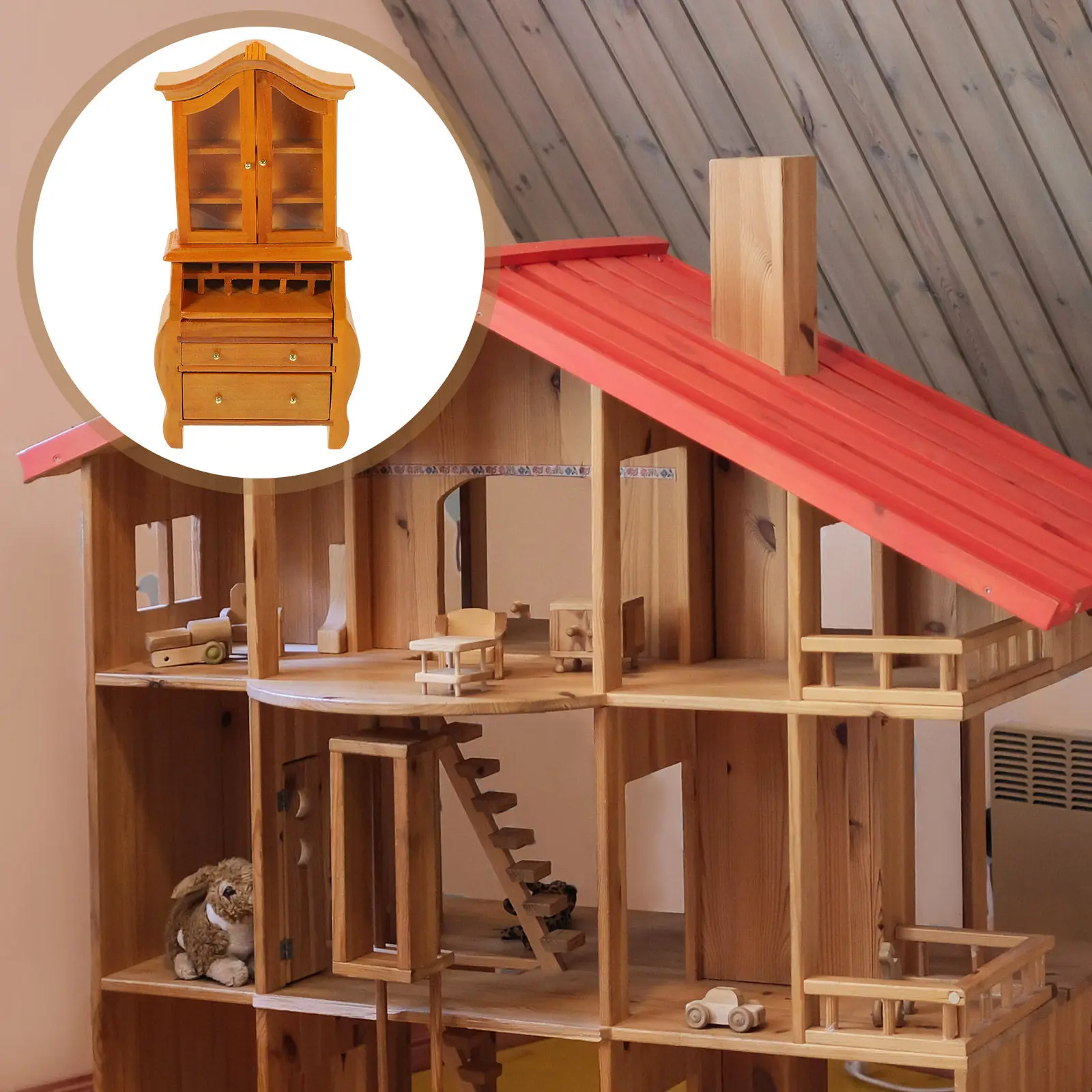 

Миниатюрная книжная полка для кукольного домика, масштаб 1:12, деревянная, прочная, устойчивая к выцветанию, с реалистичными деталями, аксессуар для рукоделия