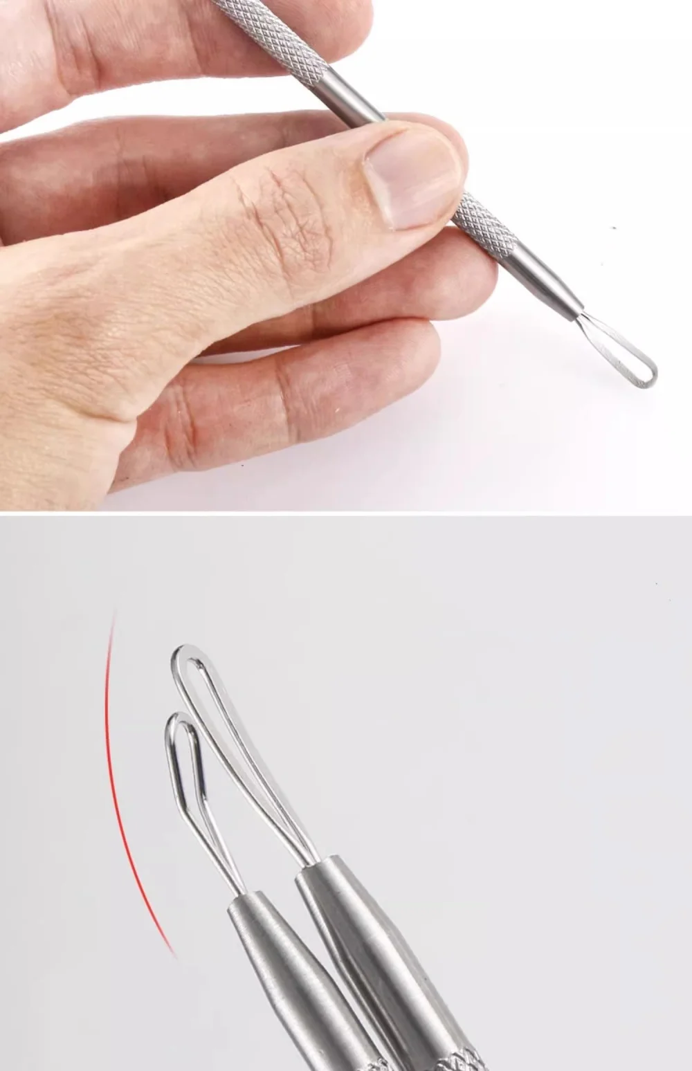 حب الشباب ضغط الرؤوس السوداء النازع. مستخرج حب الشباب مزدوج الأطراف لصالونات التجميل استخدام منظف الوجه للبشرة