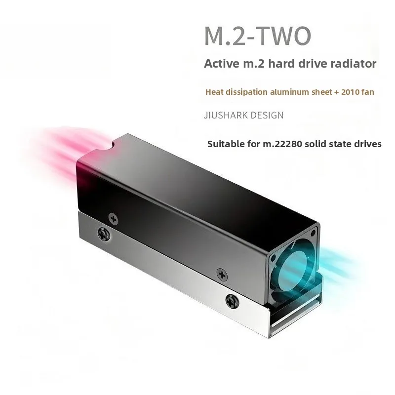 M.2 2280 Solid State Drive SSD Heatsink Fan PCIe4.0 Aluminum Desktop Computer