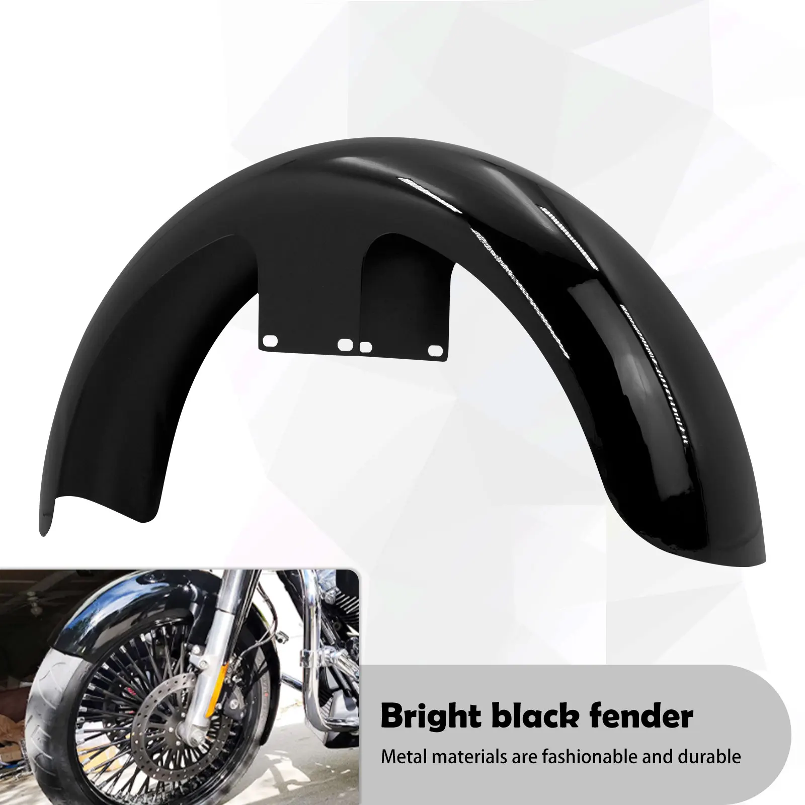 Motorrad glänzend schwarz 19 "Wrap Front Kotflügel für Harley Touring Electra Street Glide Road King Ultra Custom Bagger 2014-2018