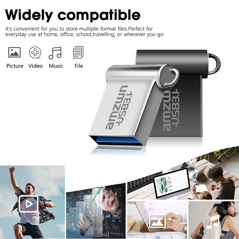 Mini clé USB 3.1 en métal, 16 Go, 32 Go, 64 Go, 128 Go, lecteur flash, disque U