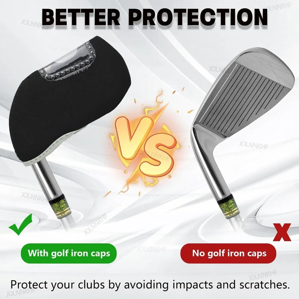 Golf Club with See Through Window 10Pcs Golf Covers Golf Wedge Headcovers Clear Visible Head Covers Golf Accessories for Putters view 3
