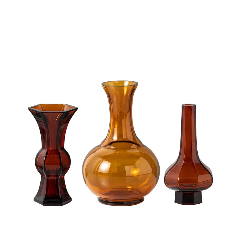 

A1 Glass Vase Transparent Green Glass Bottles Geometry Hydroponics Terrarium Home Decoration Accessories Flower Vase