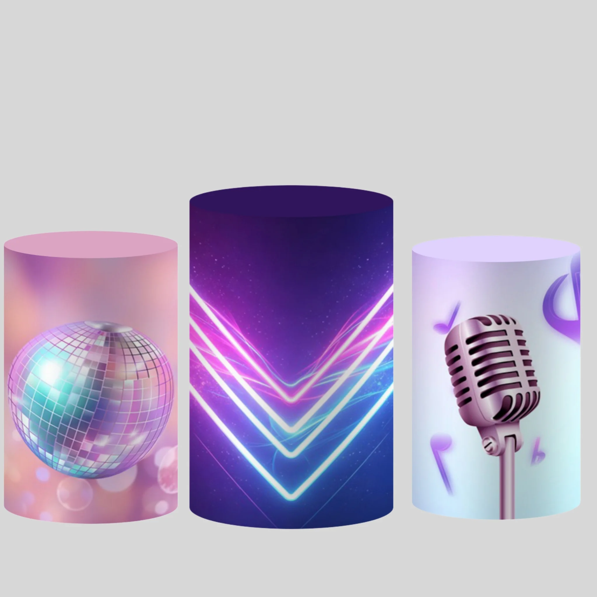 Kpop Music Cylinder Cover Backdrop Kids Children Birthday Party Decoration CakeTable Cover Decor Elastic Background Photo Props