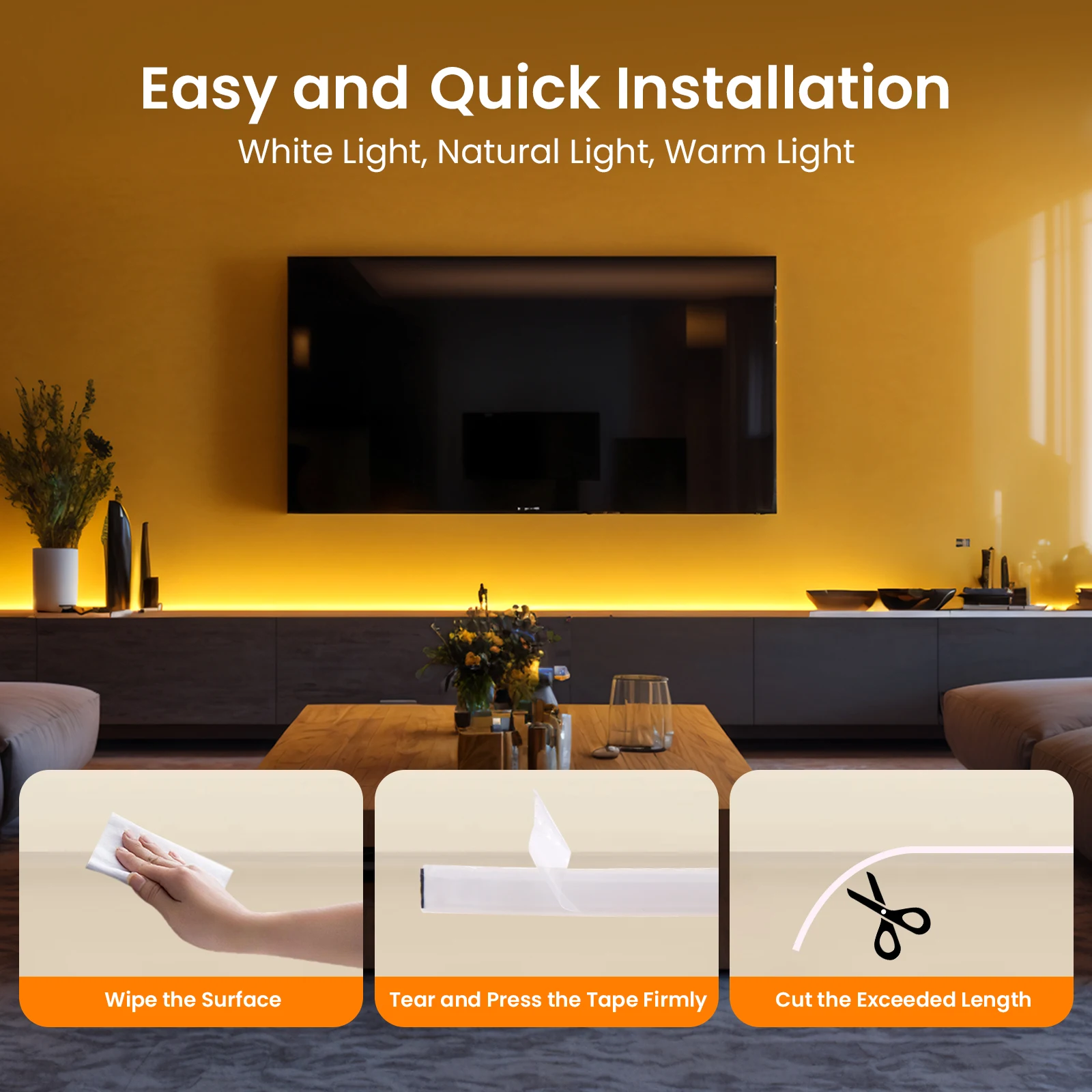 COB LED Strip AC 220V Waterproof 240LEDs/M With EU/UK Switch Plug Home Garden Kitchen Room Decor Flexible Ribbon Tape Neon Light