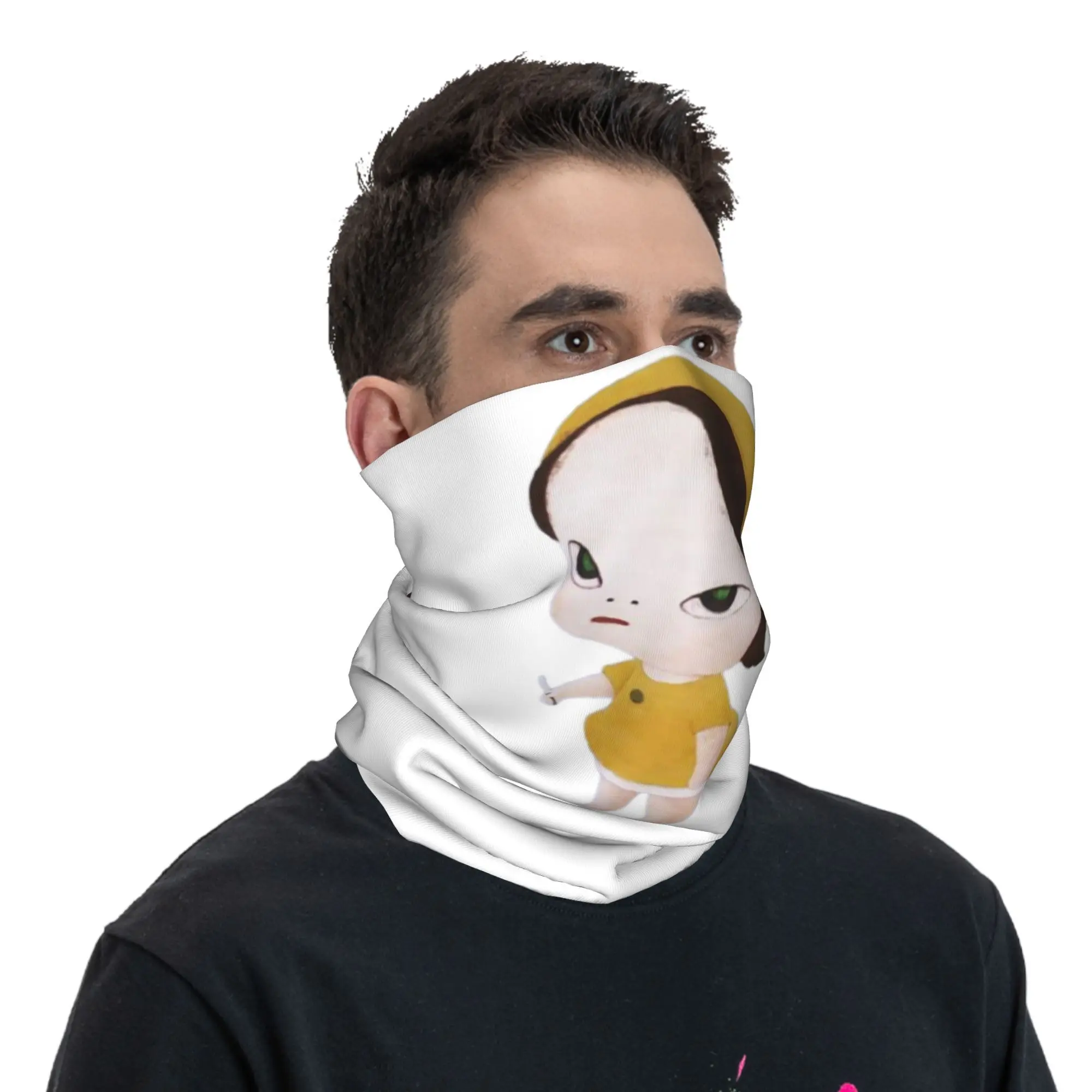 Yoshitomo Nara Bandana cuello polaina bufanda envolvente estampada pasamontañas multifunción deportes al aire libre para hombres mujeres adultos durante toda la temporada