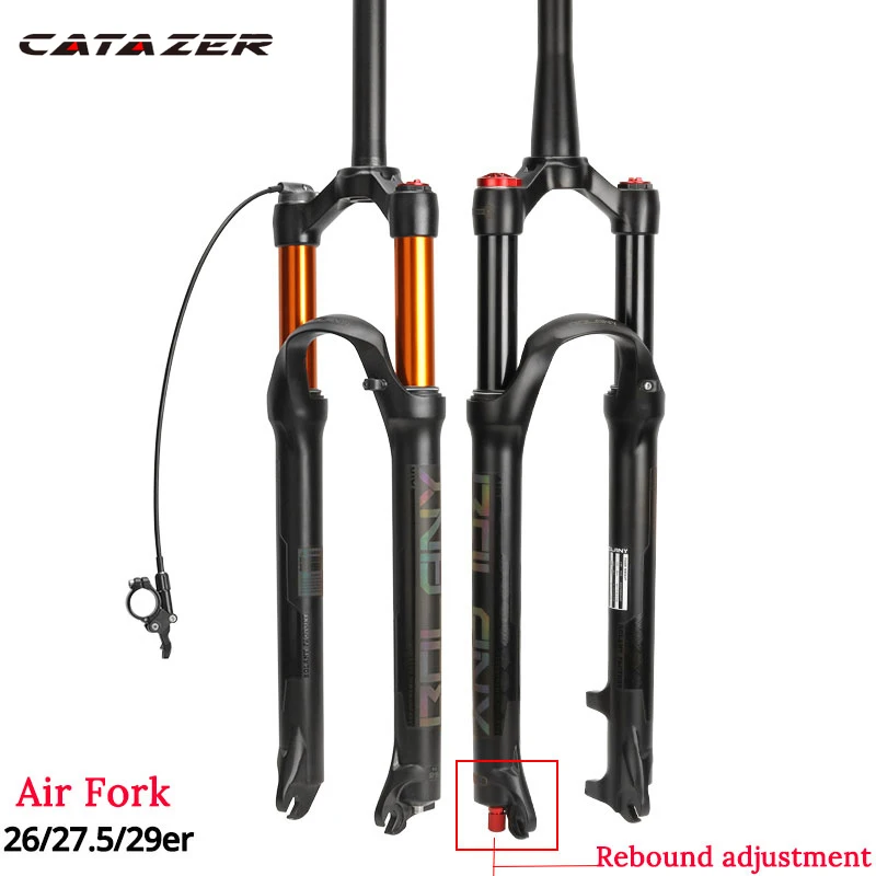 

MTB Bicycle Air Fork Supension Rebound Adjustment 26/27.5/29er Lock Straight Tapered Mountain Fork For Bicycle Accessories