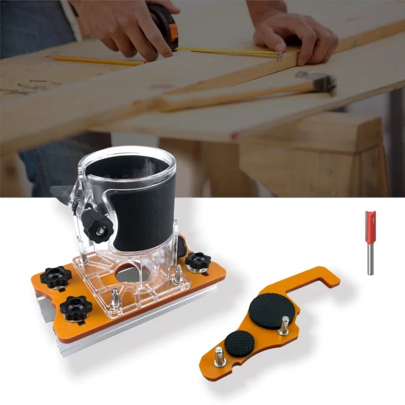 

​​Adjustable Slotting Bracket ,2-in-1 Slotting with Ruler & Hand-Tightened Screws for Cabinet Door Panels，Furniture Assembly