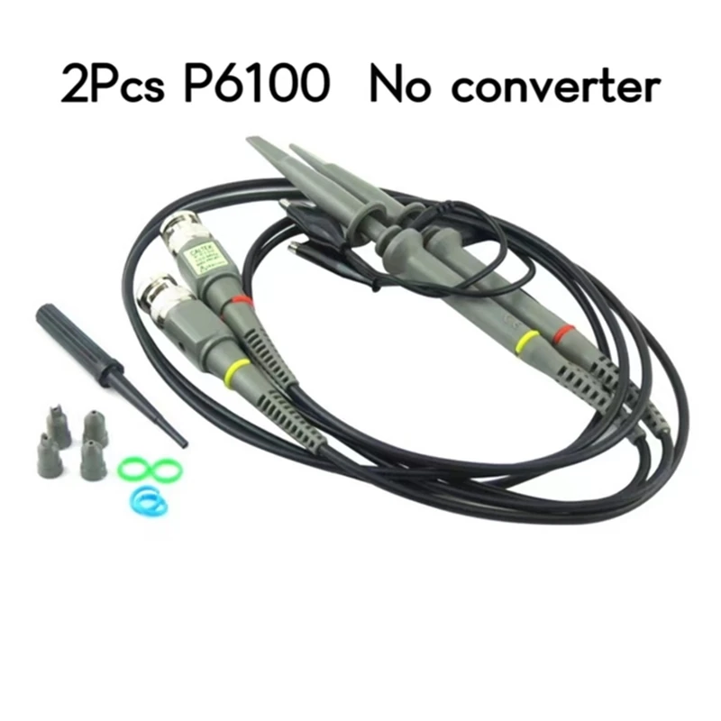 Oscilloscope Probe P6100 100MHz 1X 10X Alligator Clip Test Low