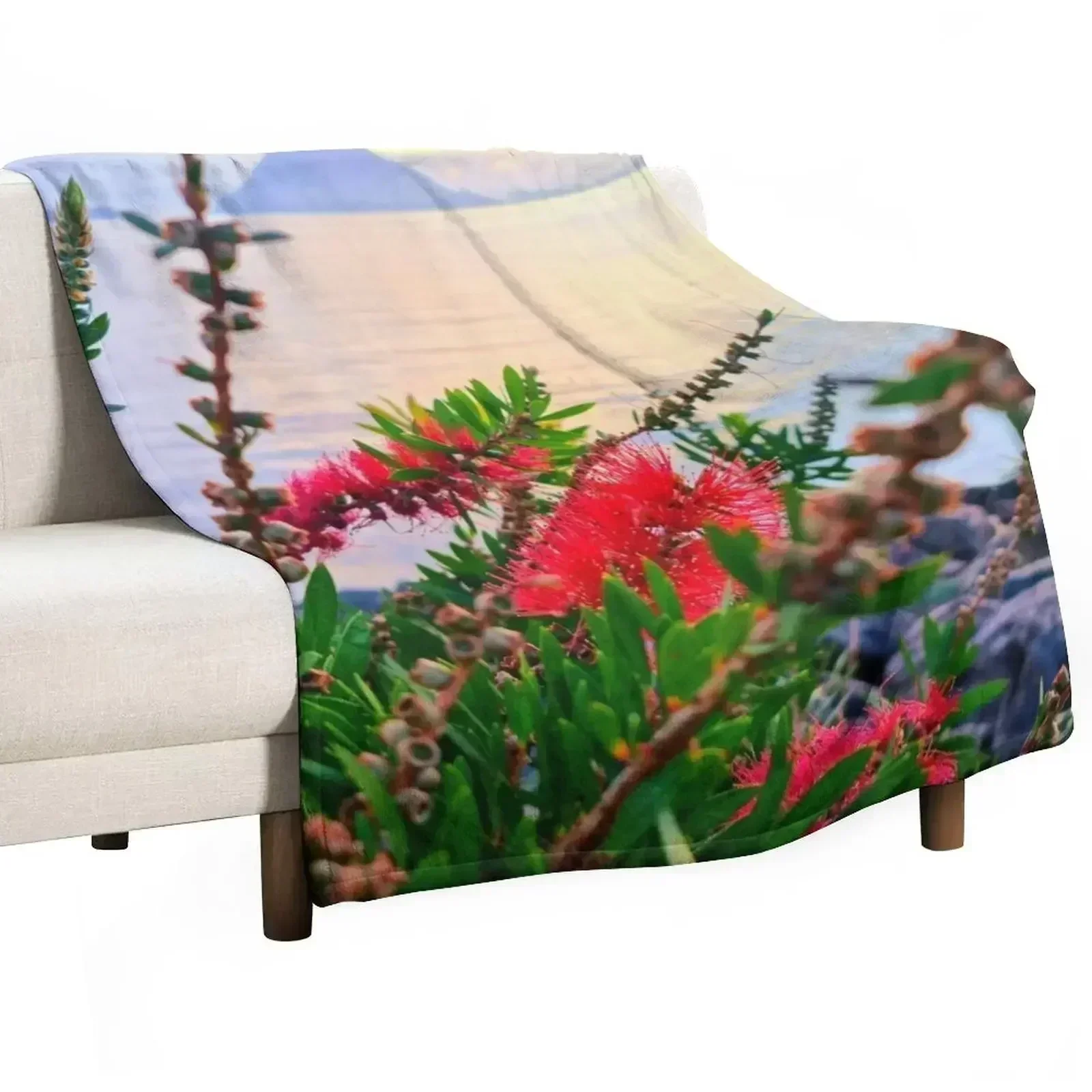 MOUNT SUNRISE THROUGH FLOWERS Throw Blanket Multi-Purpose For Decorative Sofa wednesday sofa bed Winter beds Nap Blankets