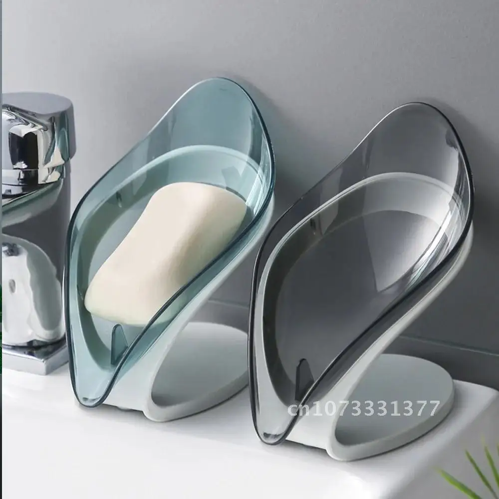 

Soap Box Leaf Shape Bathroom Soap Holder Dish Storage Plate Tray Toilet Shower Non-slip Drain Soap Holder Case Bathroom Gadgets