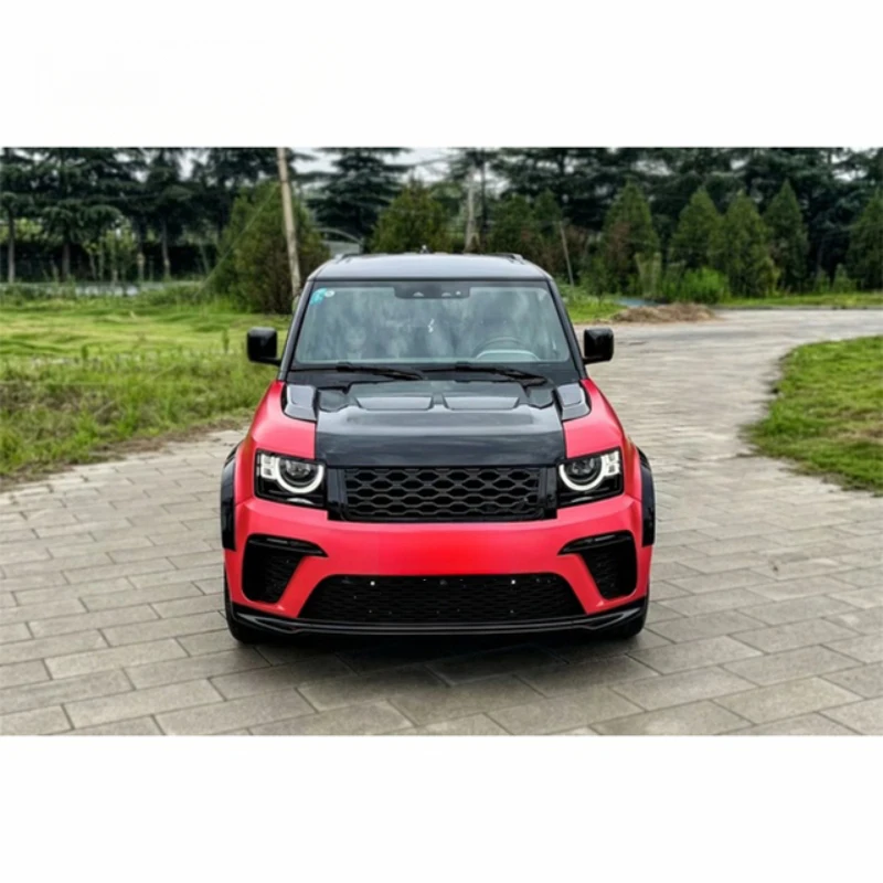 High Quality SVR Style Prepreg Dry Carbon Hood Fit For Defender L663 90 110 130 Auto Upgrade Parts