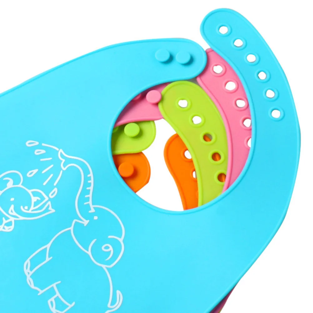 

Baby Feeding Bibs Waterproof Silicone Cartoon Drool Bib For Newborn Toddler Adjustable Snap Cute Design Easy Clean