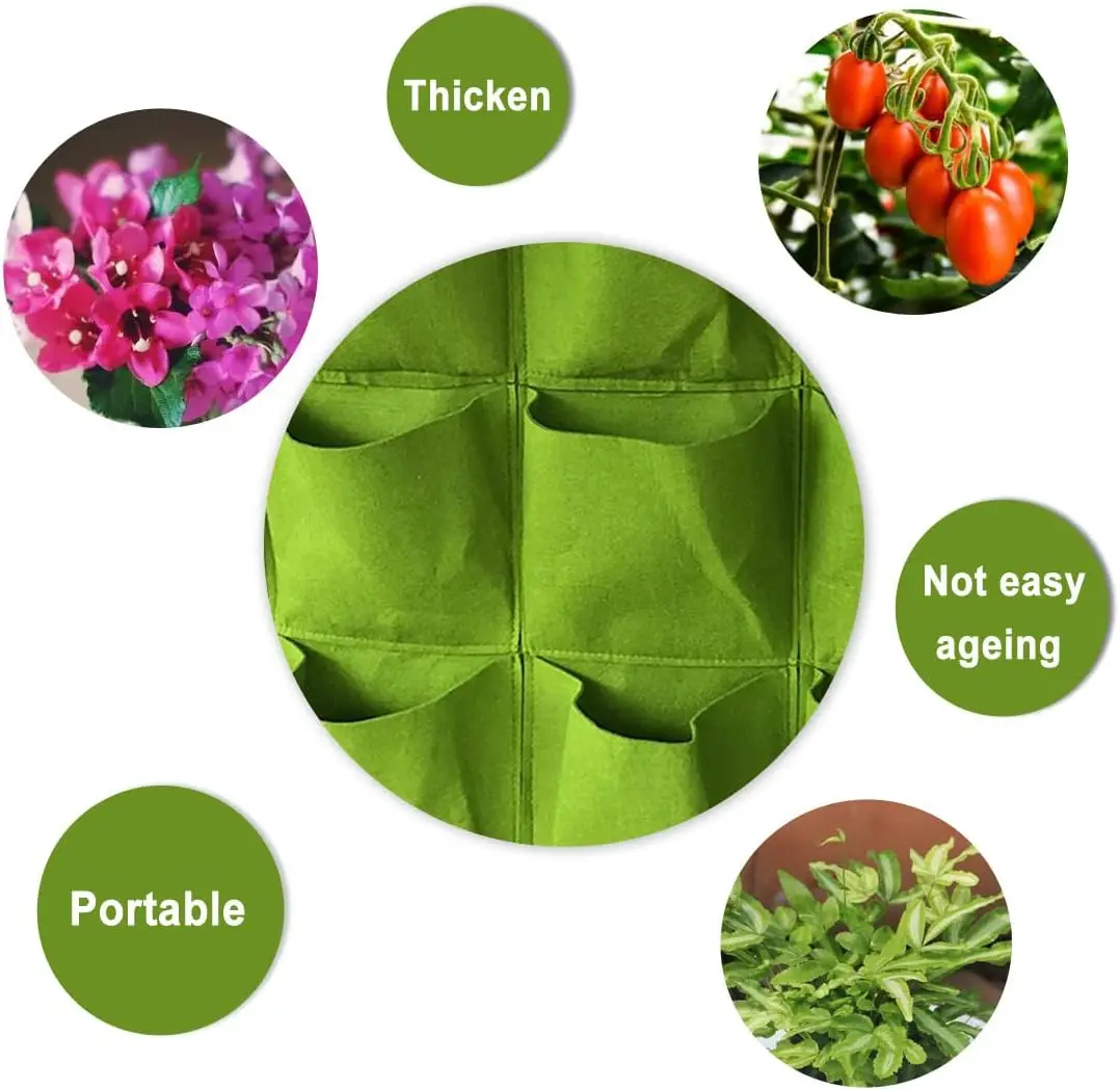 25/36 Pocket Hanging Vertical Wall Planter Planting Grow Bags Outdoor Indoor Gardening Vertical Greening Flower Container