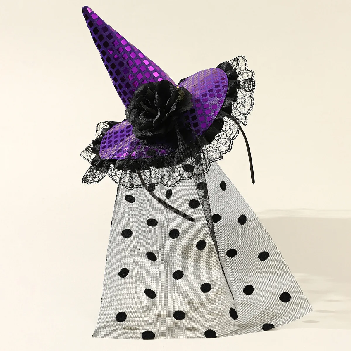 10pcs Halloween Sequins Pumpkin Top Hat Headband Witch Cosplay Costume Party Performance Props for Adult Children