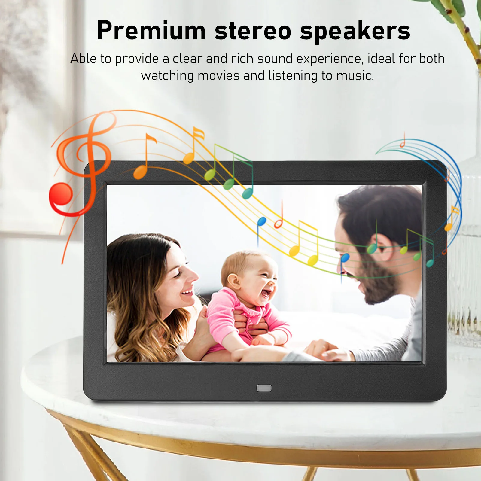 إطار صور رقمي 10 بوصة 1920x1080 إطار صور رقمي قابل للتركيب على الحائط متعدد الوظائف للتحكم عن بعد للفيديو