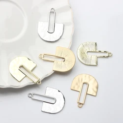 Zinc Alloy Geometric Fan Hollow Exaggerate Charms Pendant 6pcs/lot For DIY Fashion Jewelry Earrings Making Accessories