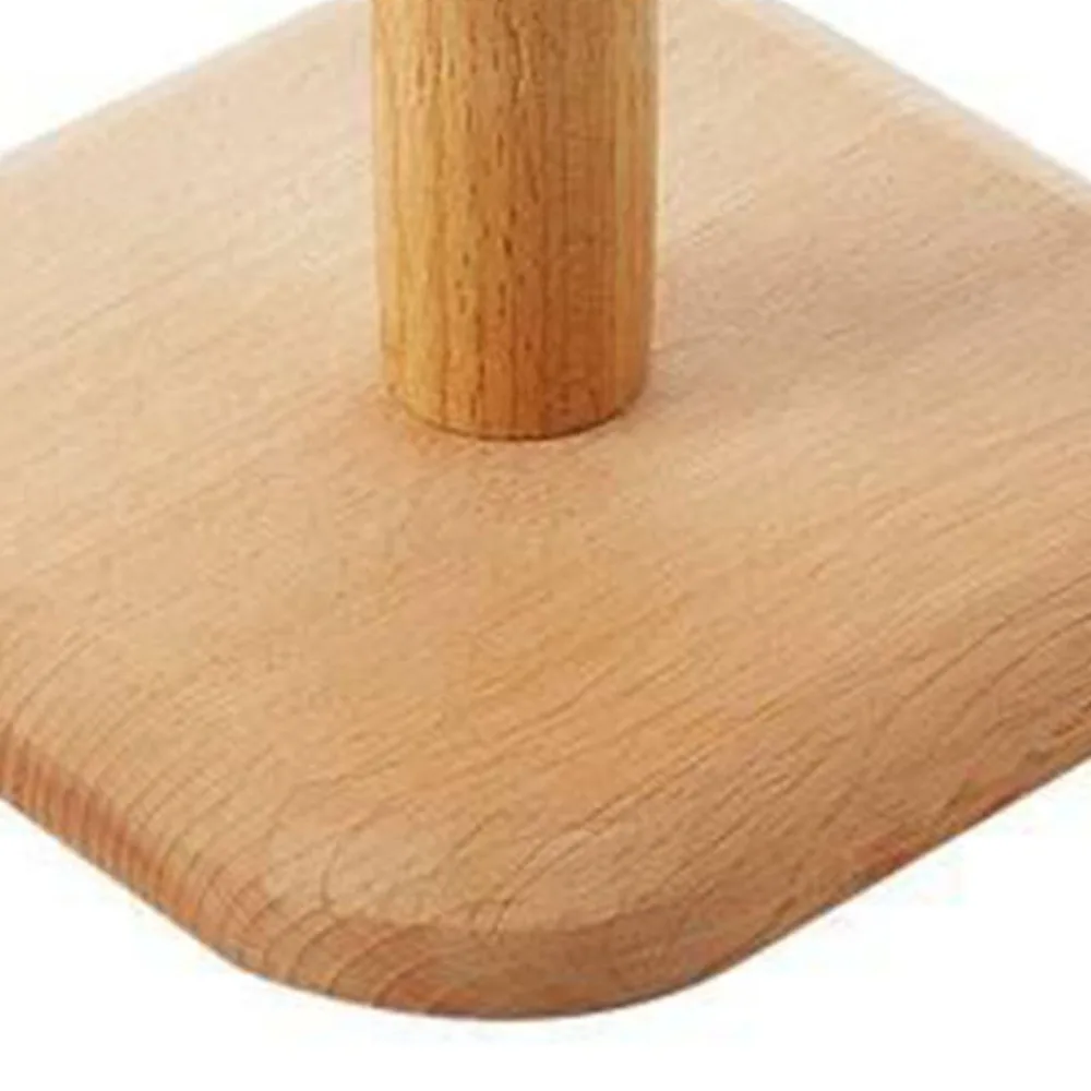 Solid Wooden Paper Towel Holder Square Base 5.31×5.31×12.20in Tissue Roll Stand Easy Assembly Paper Towel Dispenser Dining Table