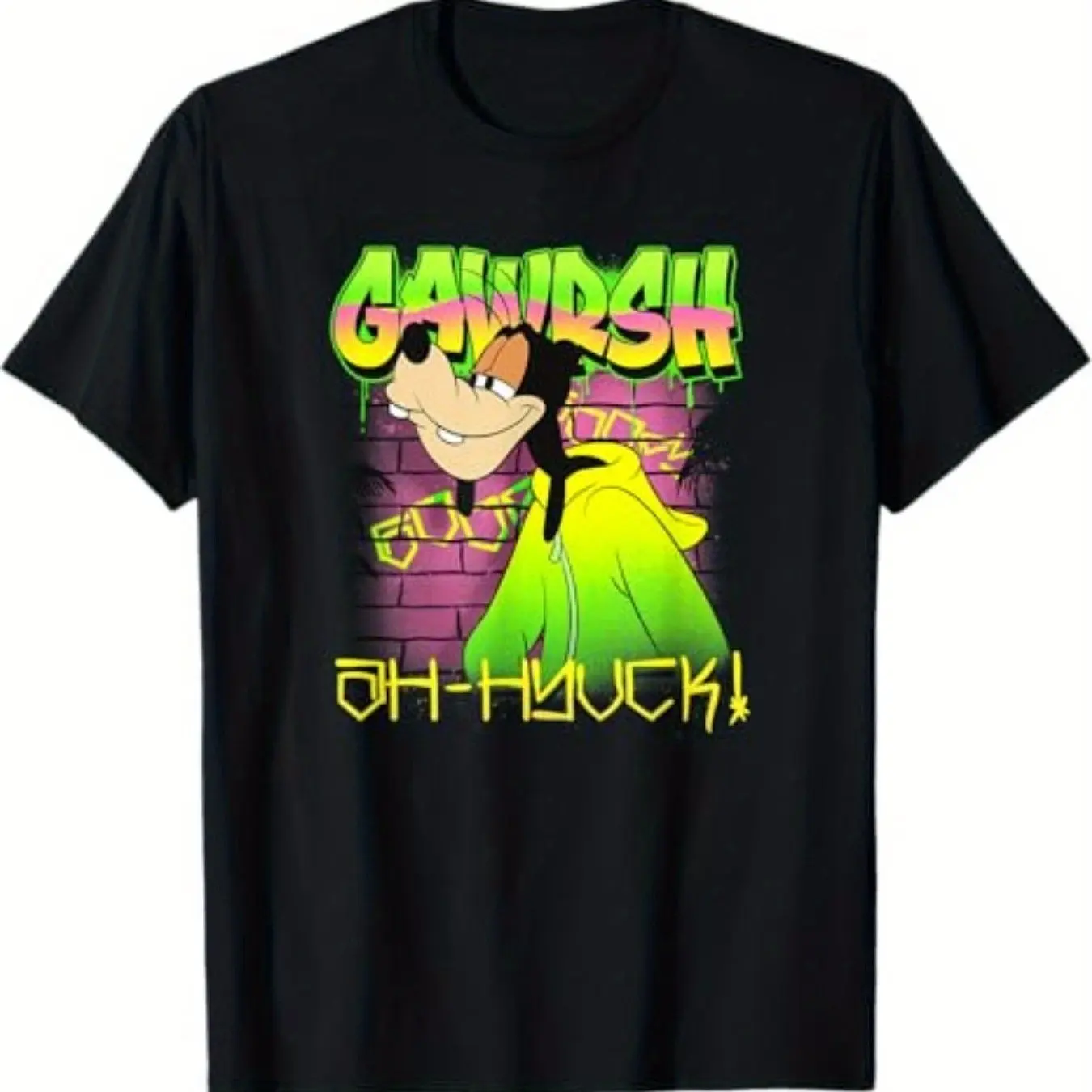 

Disney Goofy Graphic Printing Summer Autumn Winter Cotton Men's and Women's T-Shirts Short Sleeves Luxury Outdoor Sports Brand