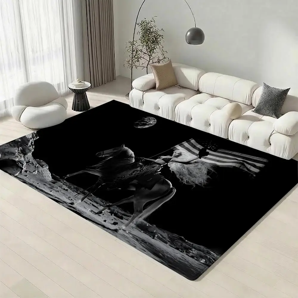 Iconic Singer Beyoncé Floor Mat Eco-Friendly Flannel Doormat Non-Slip Odorless Soft Short Plush Indoor Floor Rug