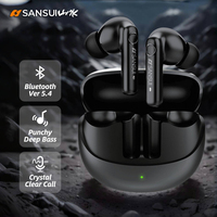 Sansui TWS Wireless Earbuds Hifi Stereo in-Ear Bluetooth 5.4 Earphones ENC Noise Reduction Sports Bluetooth Headphone with Mic