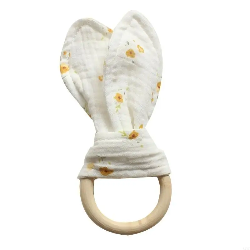 A5YC 아기 나무 손 잡아 장난감 부드러운 면화 귀여운 토끼 귀 Teether 팔찌 편안한 장난감 젖니가 남 감각 딸랑이 선물