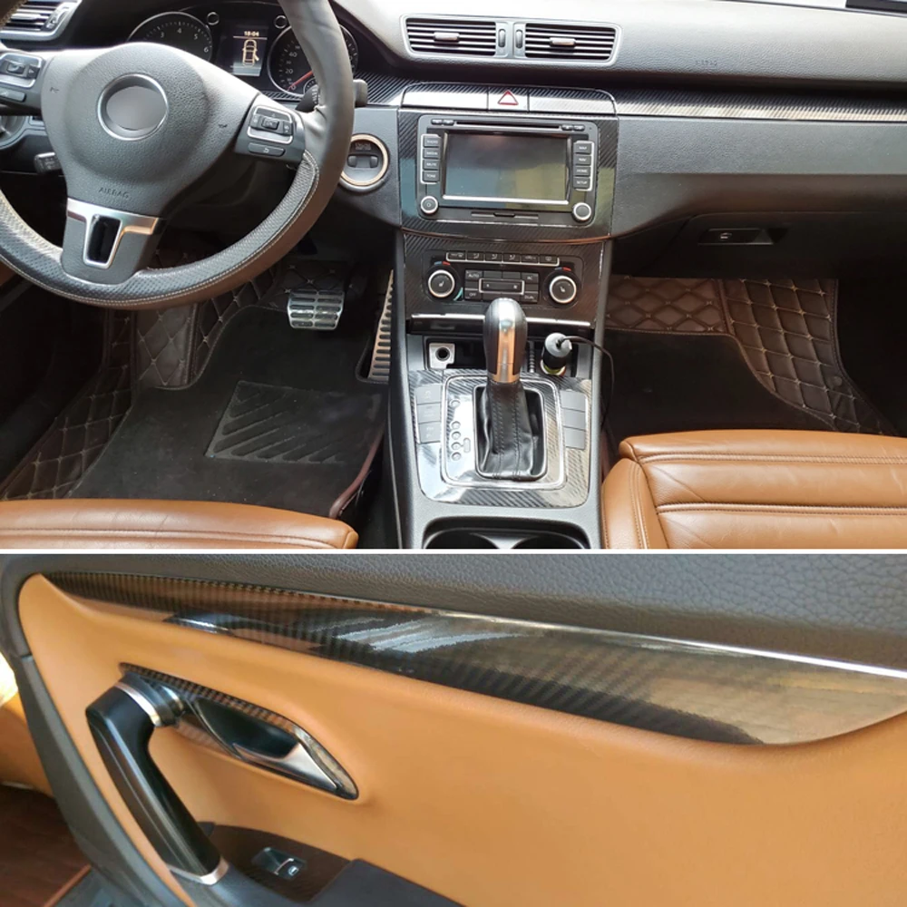 

For Volkswagen CC 2009-2011 Car-Styling 3D/5D Carbon Fiber Car Interior Center Console Color Molding Sticker Decals Parts