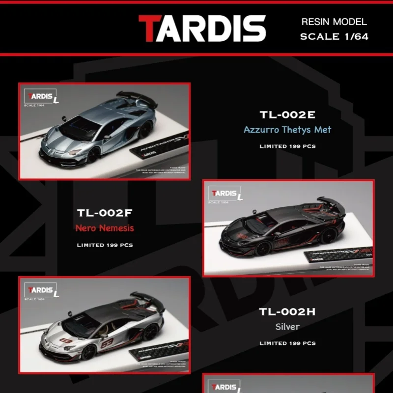 TARDIS 1:64 Aventador SVJ resin miniature simulation car model