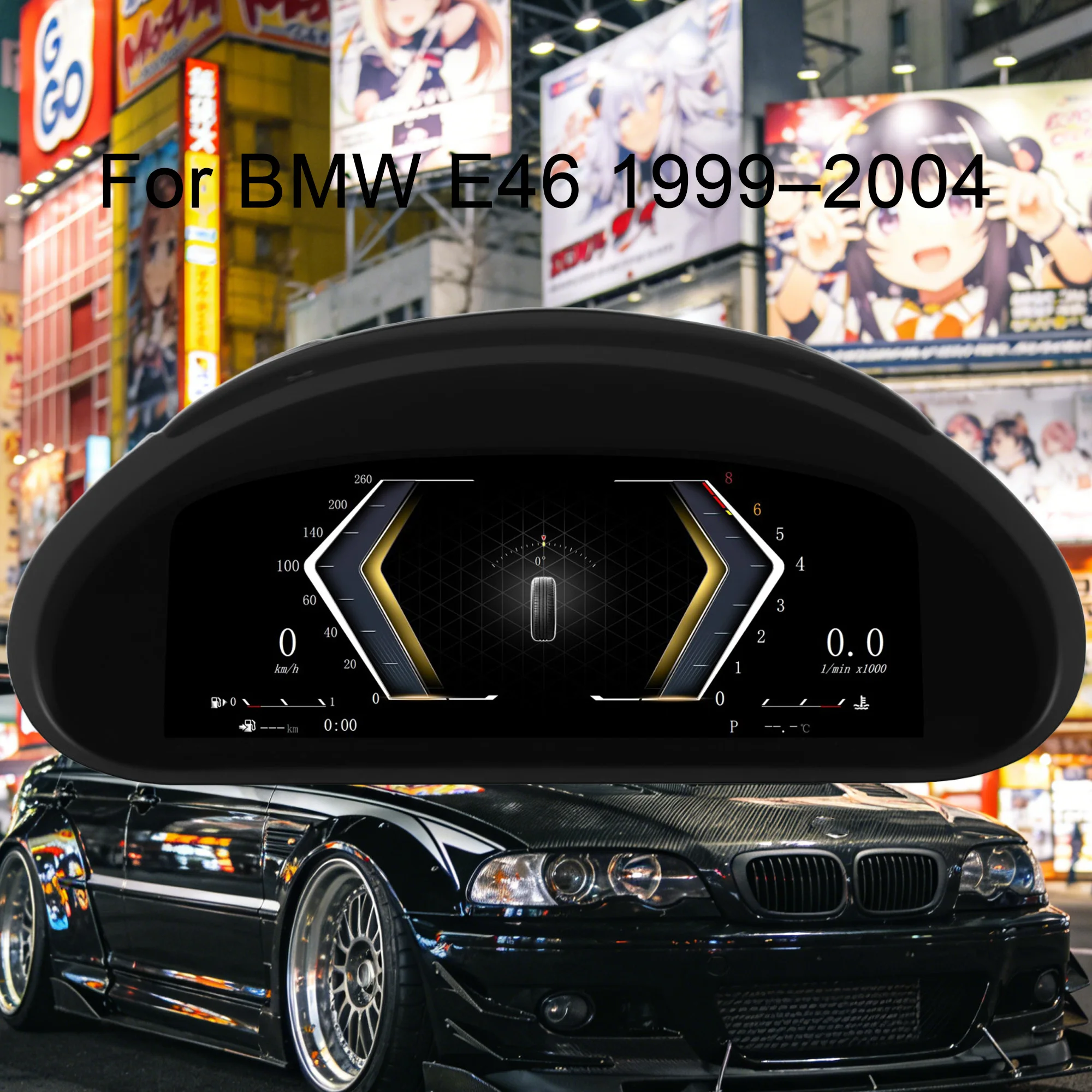 

Для BMW E46 1999-2004 цифровой приборный кластер беспроводной CarPlay одометр, кластер спидометра, приборная панель, приборная панель, 10,25-дюймовый HD-экран