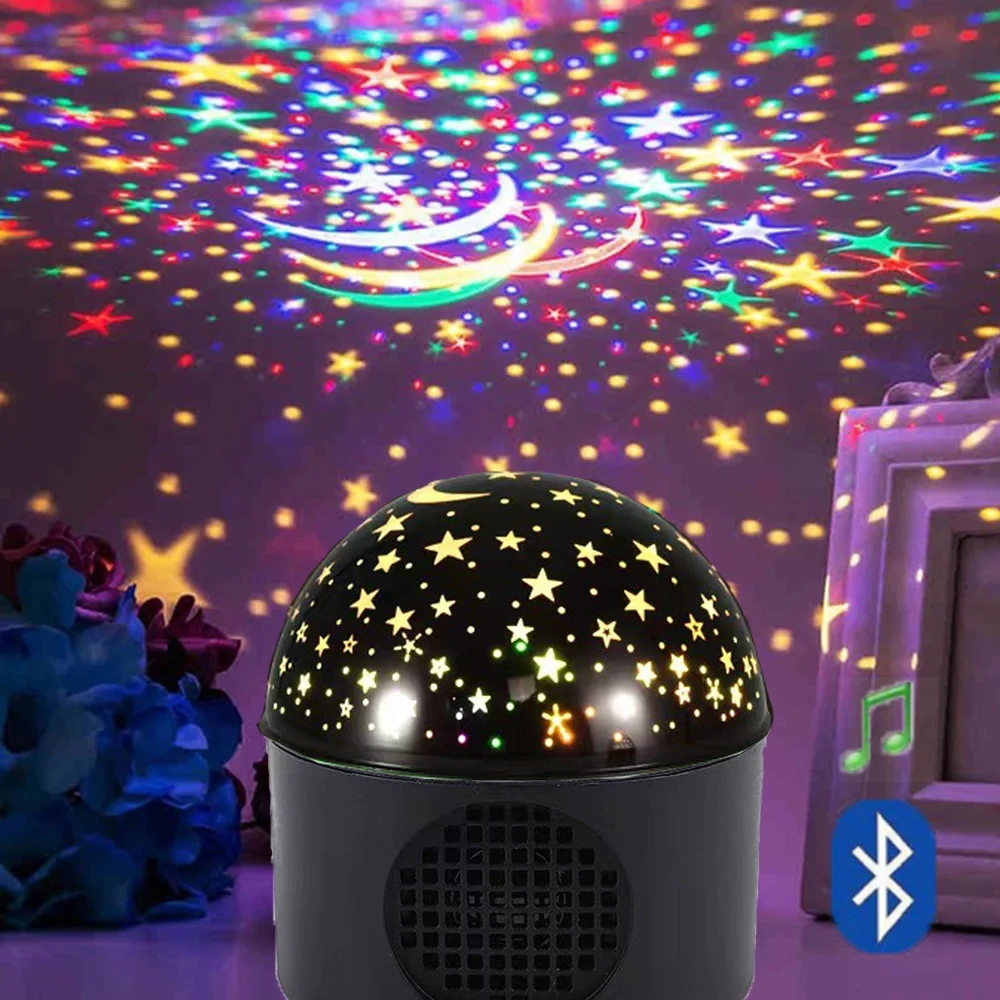 Pop Starry Sky Projector Bluetooth Player USB Plug-in LED Night Light Crystal Lamp For KTV Kids Room Lighting Atmosphere Decorat