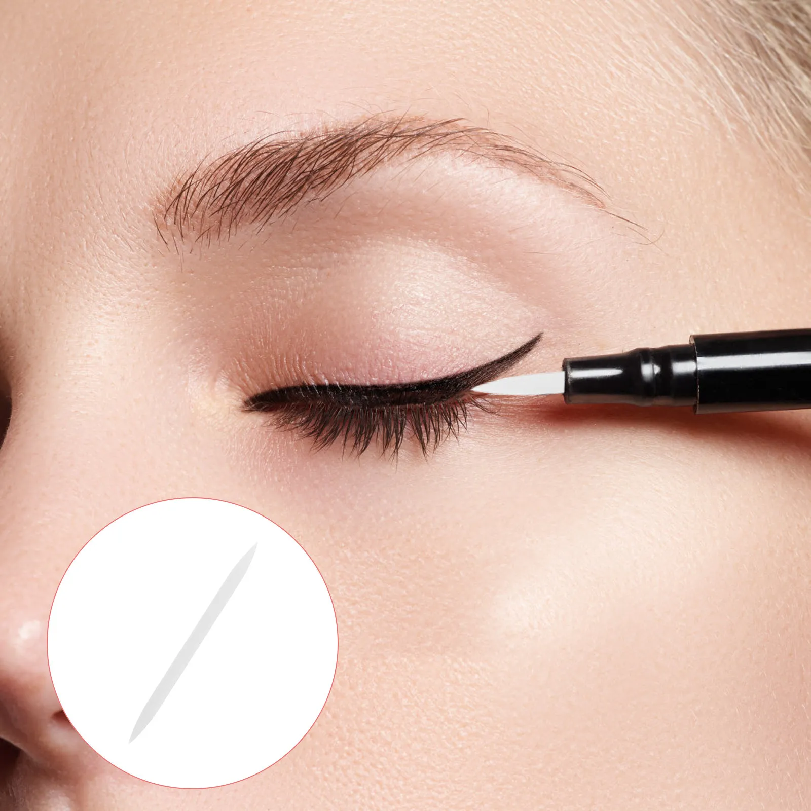 50 Stück Eyeliner-Pinselköpfe, Ersatzspitzen aus weichem Silikon für DIY-Eyeliner-Applikator-Werkzeug, Make-up, langanhaltend