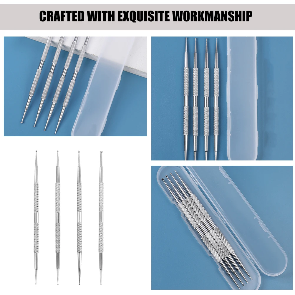 

4Pcs Nail Art Pens Stainless Steel Rhinestone Picker Manicure Tools Dotting Pen Nail Rhinestone Picker Pen Replacement
