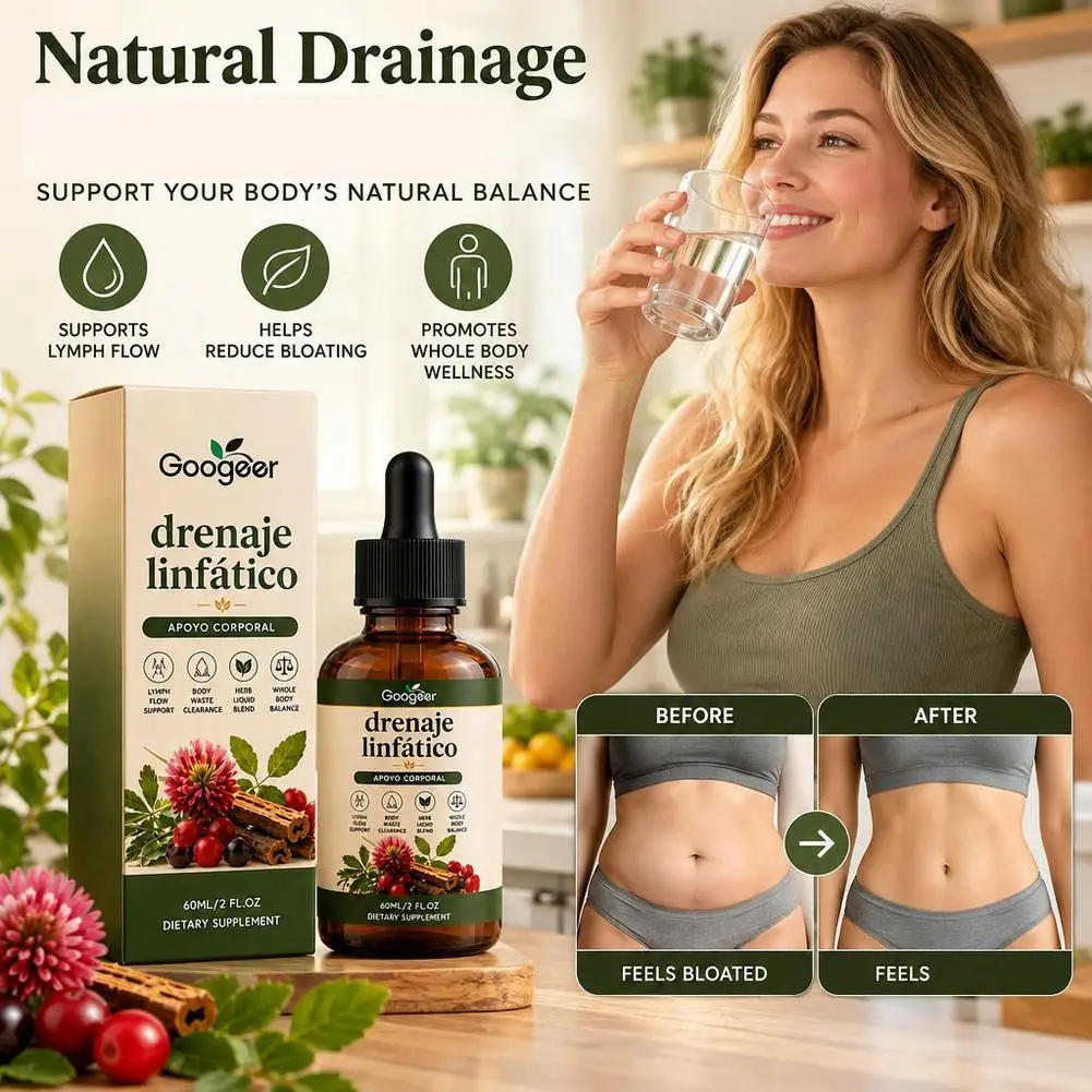 Premium Lymph Support Natural Herbal Liquid Drops Serum Lymphatic Drainage for Body Swelling Relief and Toxin Elimination