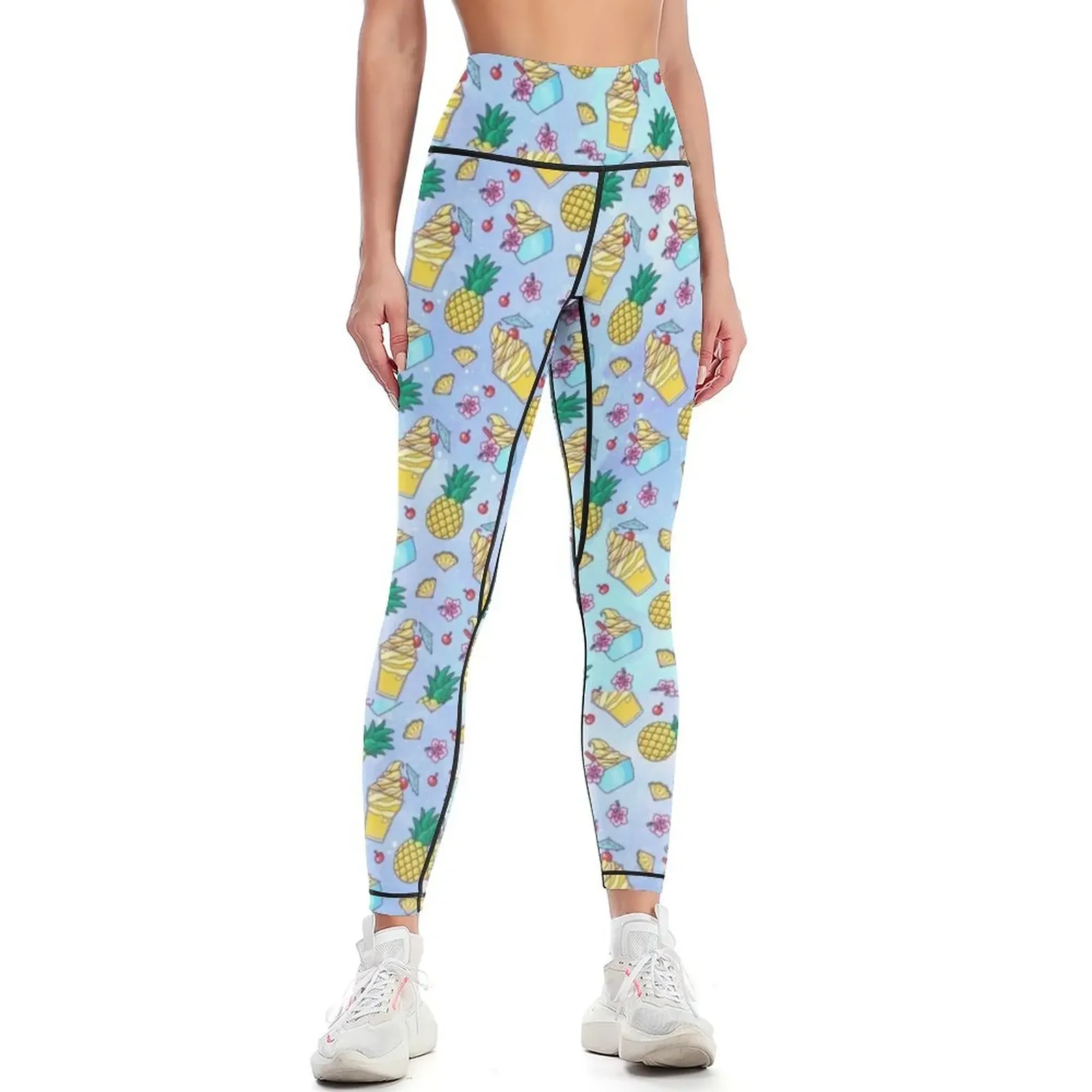 

Copy of Pineapple Whip Pattern (Cool Tones) Leggings gym pants gym clothing jogging pants Womens Leggings