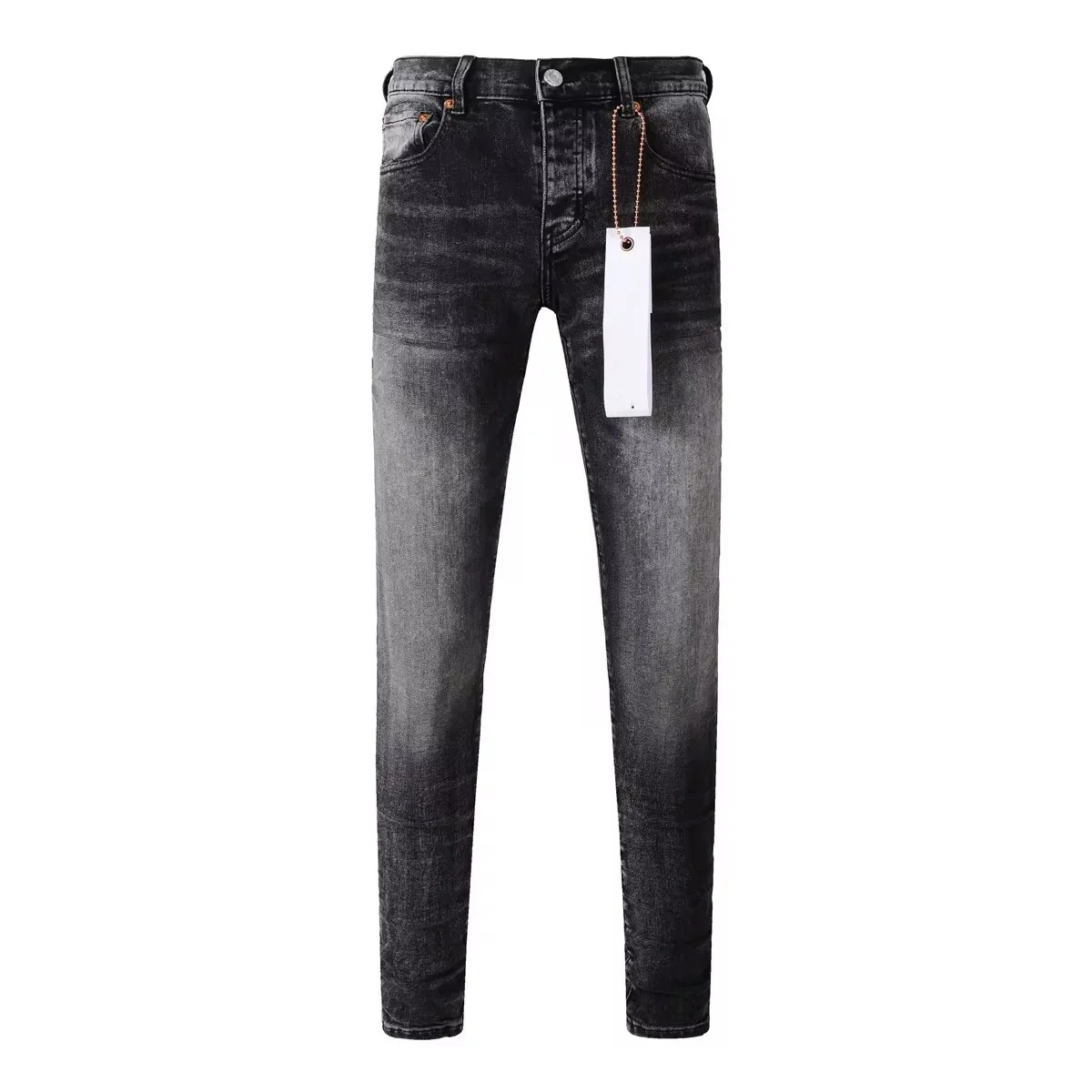 Purples Men jeans high street black superior quality washing fashion top quality repair low-rise tight jeans trend brands pants