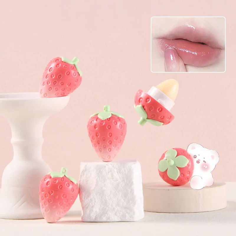 Shiji Strawberry Temperature-Changing Lip Balm — Intense Hydration, Protects and Softens Lips, Perfect for Students