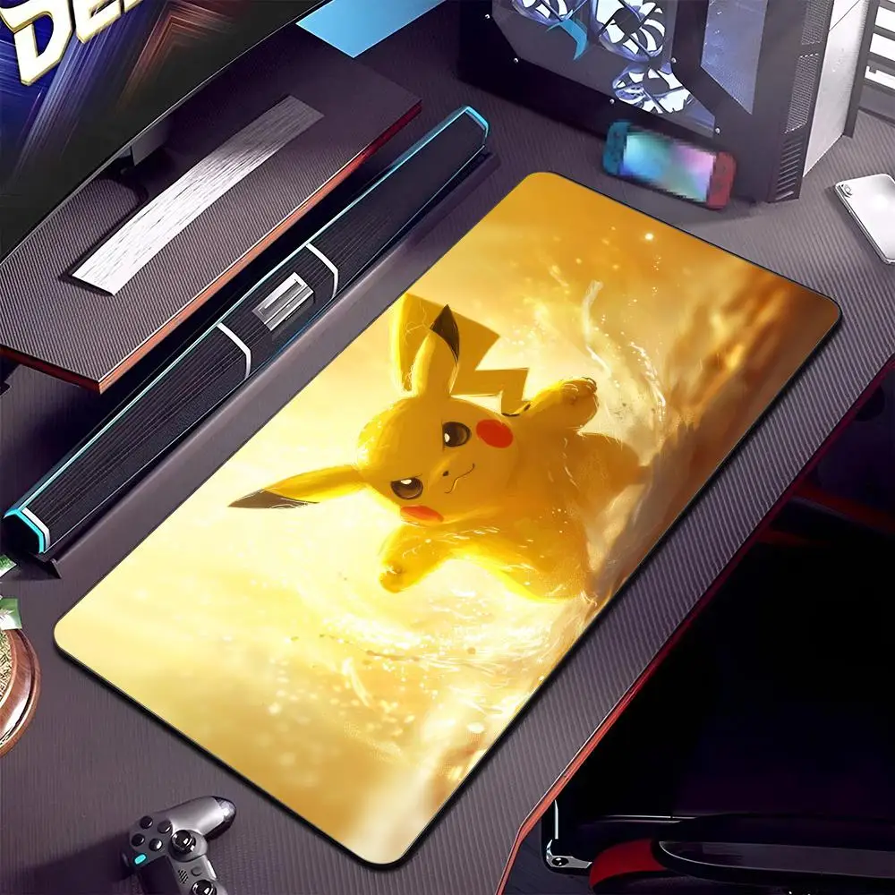 Imagem -04 - Pokémon Eevee Mouse Pad com Lockedge Grande Pad de Jogos Gamer de Computador Tapete de Teclado Mesa Mousepad pc Desenhos Animados