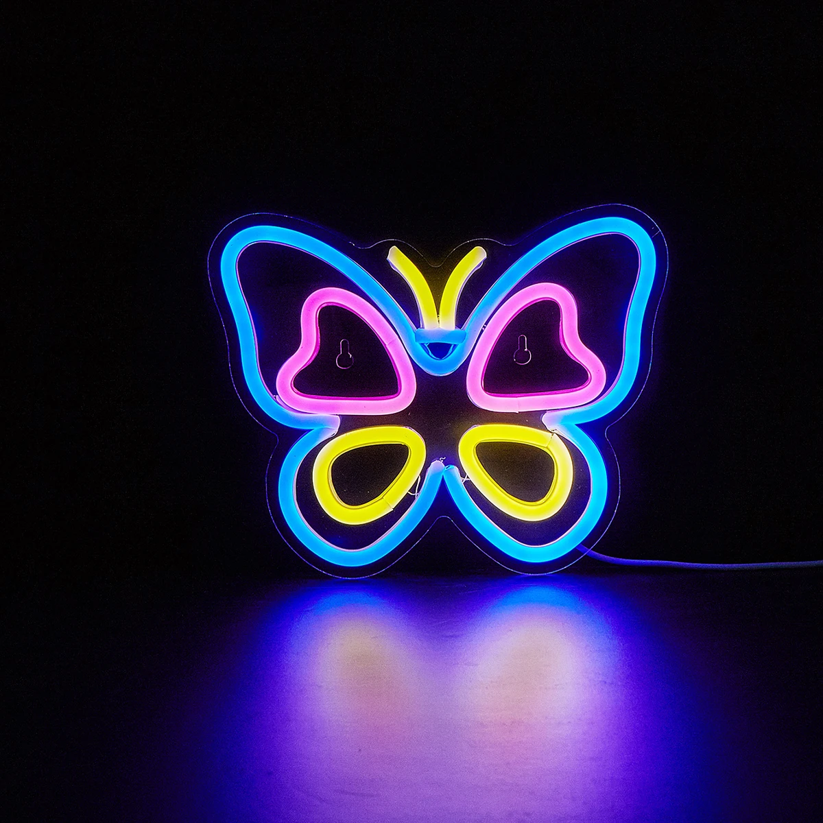 Chi-buy LED Neon Butterfly USB Powered Neon Signs Night Light 3D Wall Art & Game Room Bedroom Living Room Decor Lamp Signs