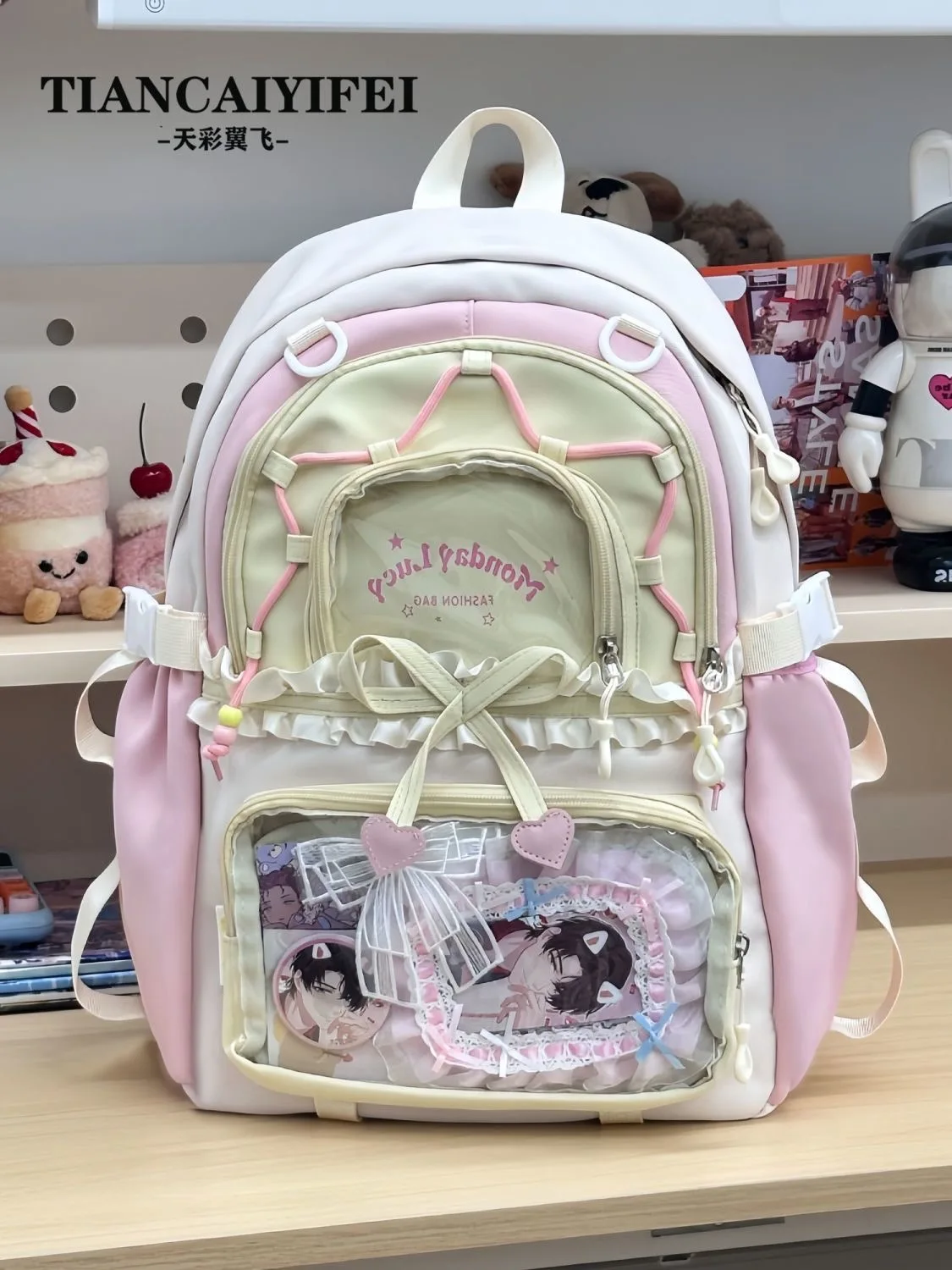 

Школьная сумка Ita Bag Школьные рюкзаки для молодых девушек Girl Ins Милый японский рюкзак Y2K Прозрачная сумка для дисплея Большой рюкзак