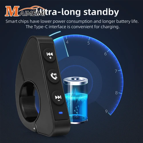 Botón remoto inalámbrico para manillar de motocicleta y bicicleta, controlador multimedia, interruptor de música, Control remoto en el volante para Android IOS