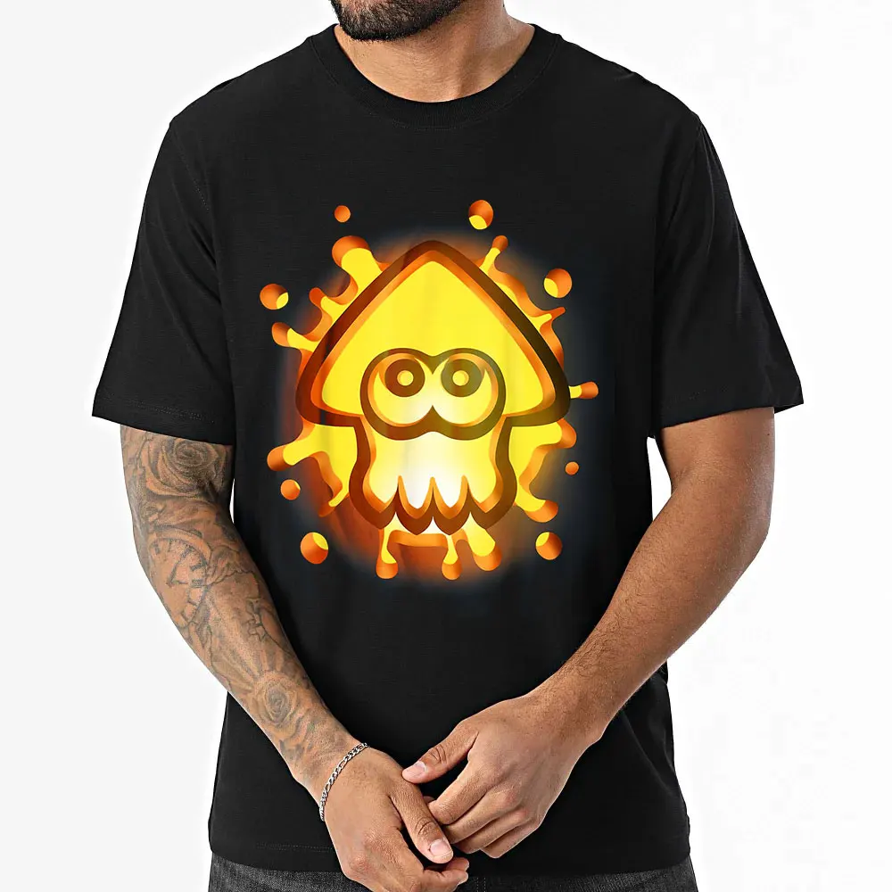 Halloween Pumpkin videogame Splatoon Anime t shirt for men Octopus Y2k Clothes Cartoon Style Tops All
