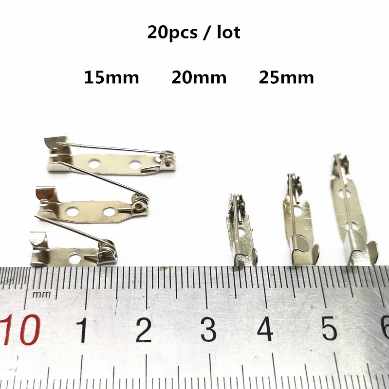 New White K Plated Iron Brooch Base Back Bar Badge Holder Safe Lock  Pins DIY Jewelry Findings  Accessories #PJ83